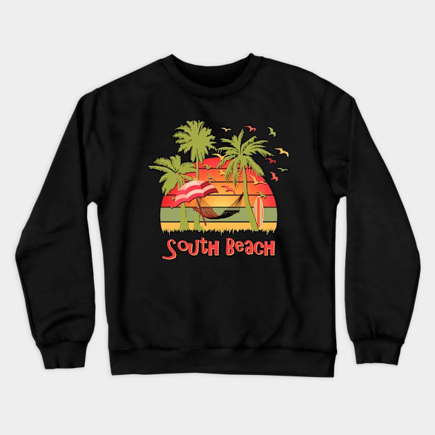 South Beach Crewneck Sweatshirt by Nerd_art